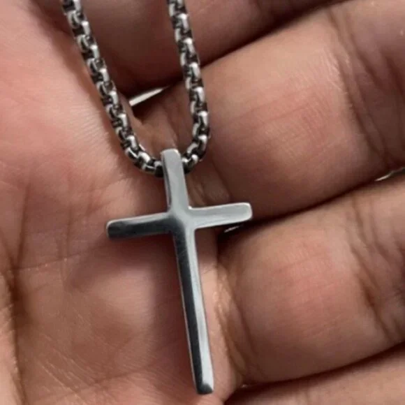 Men’s Silver Cross Necklace